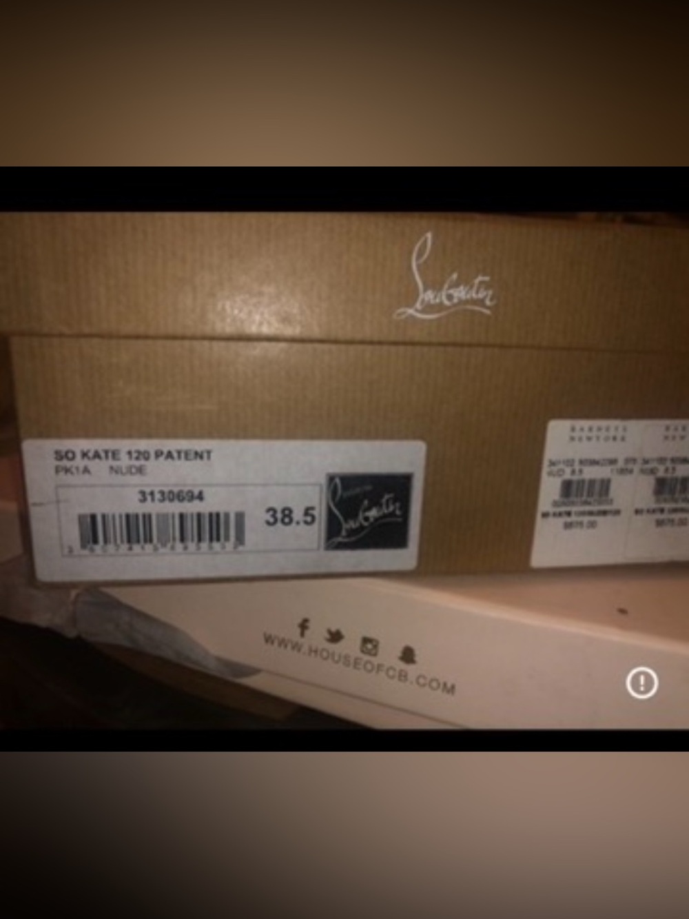 Christian Louboutin Nude and Black Branded Shoe Box